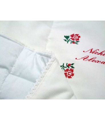 Plapumioara botez traditionala brodata floare rosie