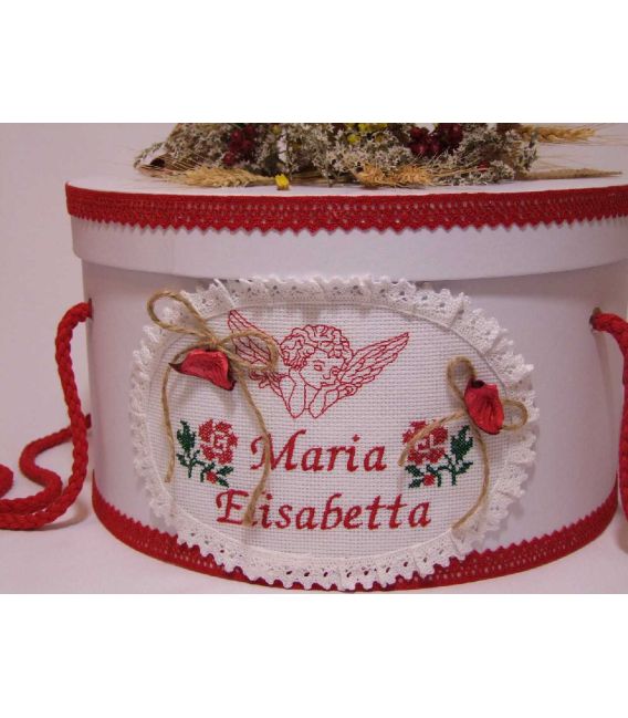 Cutie rotunda botez personalizata ingeras traditional