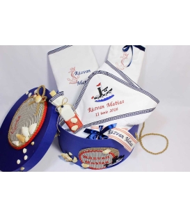 Trusou botez personalizat si cutie botez cu tema marina  - Trusouri  Botez Complete
