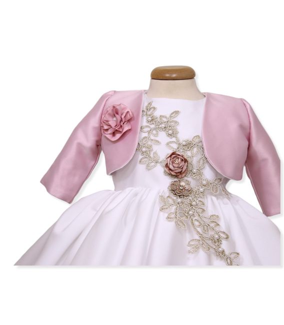 Rochita botez elegant roze