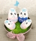 Cos cadou de Paste personalizat cu ouă brodate