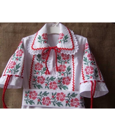 Trusouri botez traditionale - Trusou botez traditional complet broderie floare