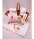 Trusouri botez traditionale - Trusou botez traditional broderie floare rosie
